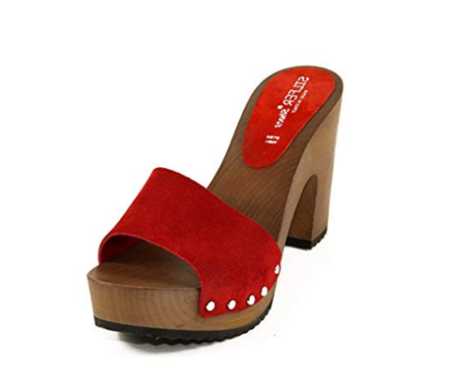 zoccoli rossi tacco 10