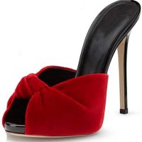 zoccoli rossi tacco a spillo