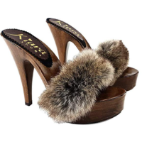 zoccoli pelliccia di visone tacco 13