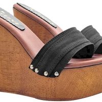 zoccolo zeppa 13cm nero kiara shoes