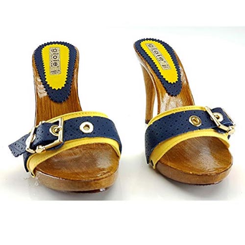 zoccoli estivi gialli tacco 12