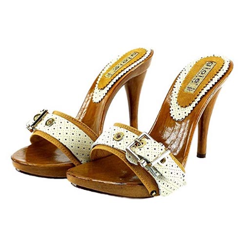 zoccoli estivi ocra tacco 12