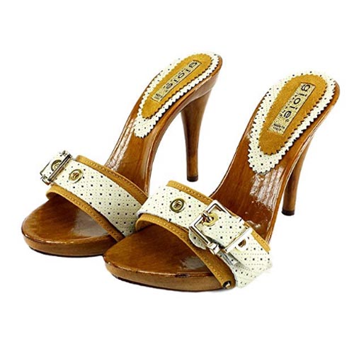 zoccoli estivi ocra tacco 12