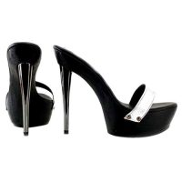 zoccolo argento con tacco metallico