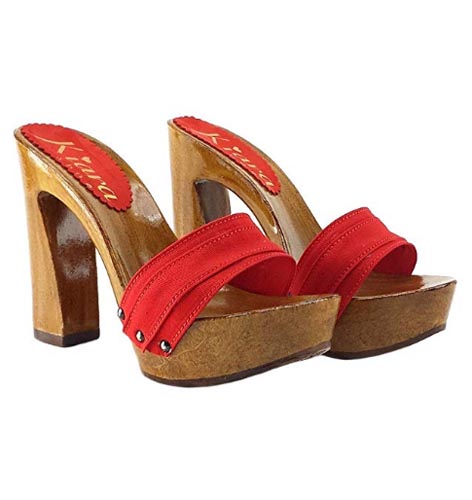 zoccoli rossi da donna