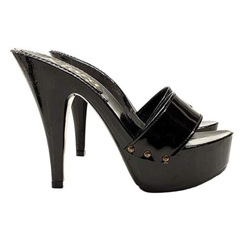 zoccoli neri eleganti con fascia lucida