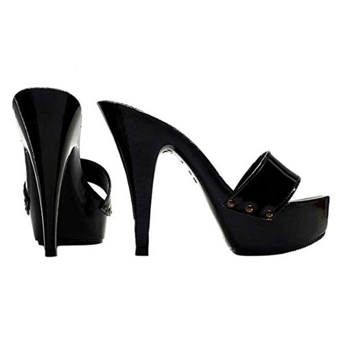 zoccoli neri sexy con fascia lucida