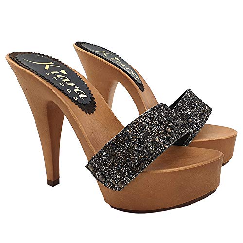 zoccoli alti con glitter