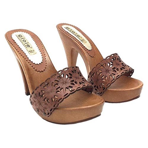 zoccoli donna con fascia in cuoio