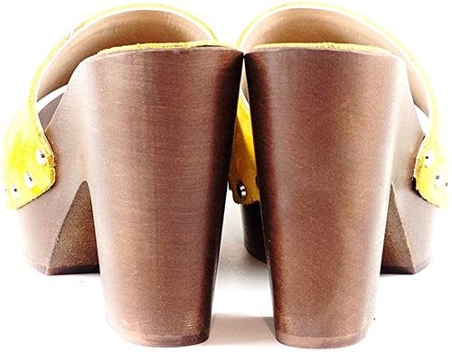 zoccoli gialli con tacco largo