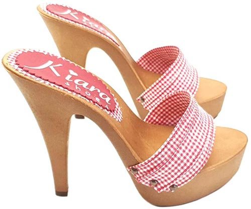 zoccoli pinup bianchi e rossi