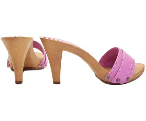 zoccoli bassi con fascia in pelle