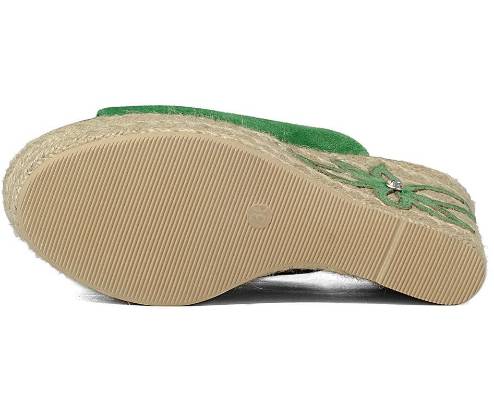 sandali a zeppa verdi