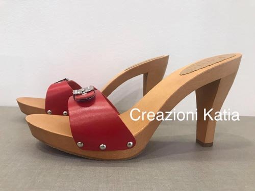 zoccoli di legno tacco 10