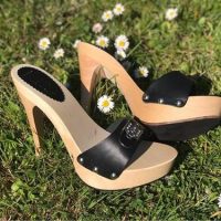 zoccoli di legno tacco 13