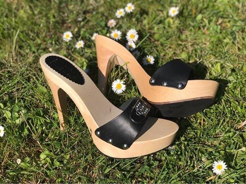 zoccoli di legno tacco 13