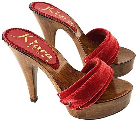 zoccoli con tomaia in velluto