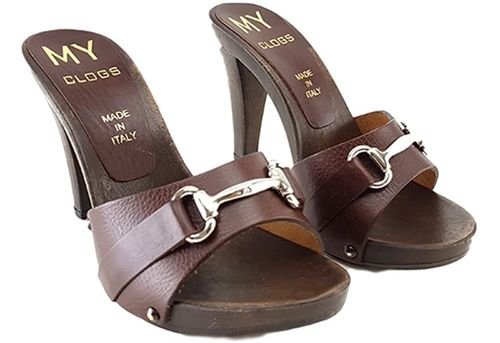 sandali sexy con tacco medio e tallone scoperto