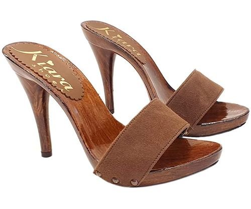 zoccoli alti in camoscio