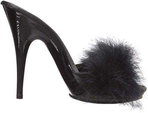 zoccolo sandalo nero aperto sul tallone