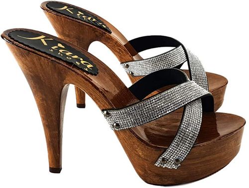 zoccoli tacco 13 con strass