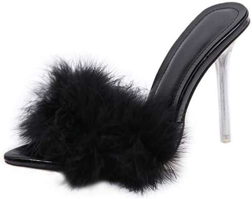 sandali sexy con tacco trasparente