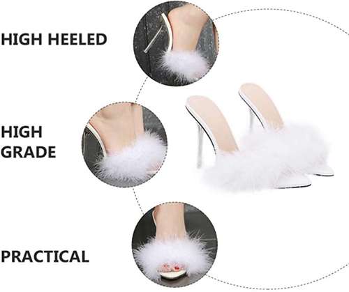 piedi sexy con sandali di pelliccia