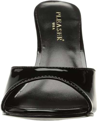 sandali sexy vintage neri lucidi