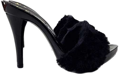 zoccoli pelliccia nera