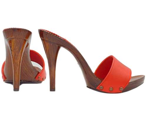 zoccoli eleganti color corallo