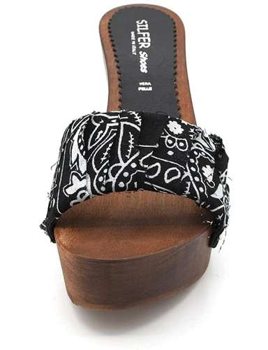 zoccoli in vero legno e pelle