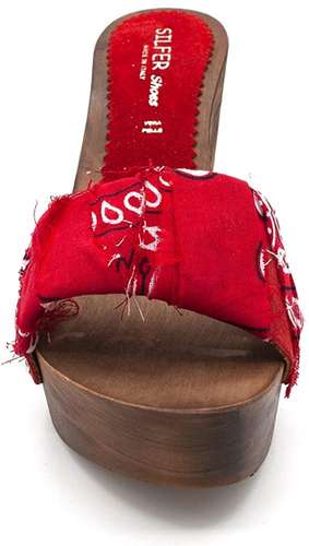 Zoccoli donna in vero legno e pelle