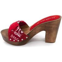 Zoccoli donna in vero legno e pelle