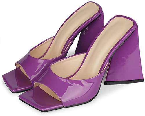 sandali con tacco a triangolo - immagine 15