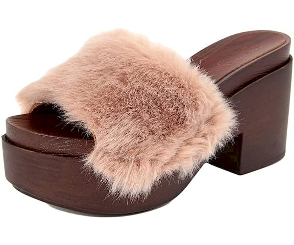 Zoccoli Marradini con pelliccia rosa