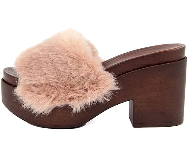 Zoccoli Marradini con pelliccia rosa