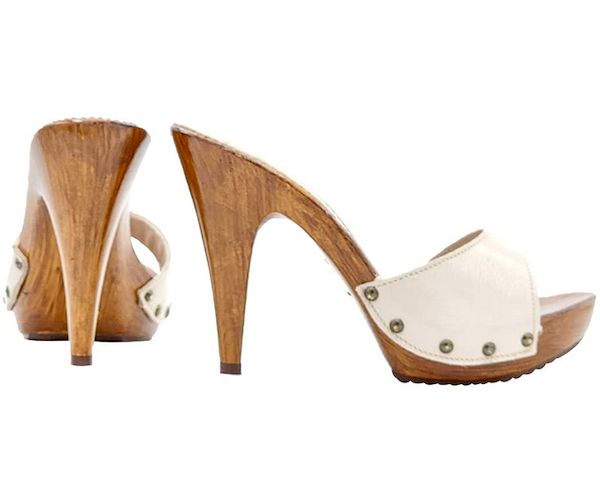 Zoccoli da donna con fascia in pelle