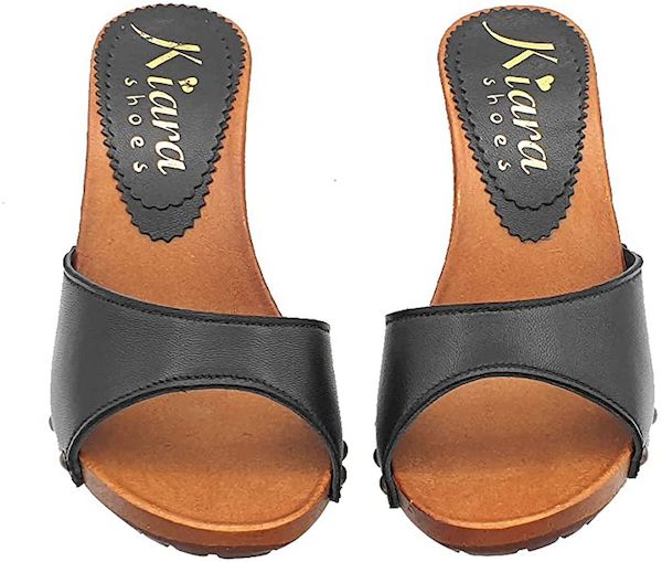 Zoccoli mules in pelle nera