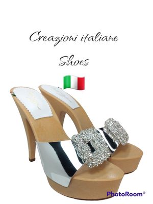 Zoccoli altissimi Tacco 14 CM con fascia a specchio