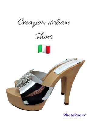 Zoccoli altissimi Tacco 14 CM con fascia a specchio