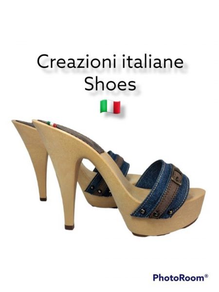 Zoccoli Tacco 14 con fascia in jeans