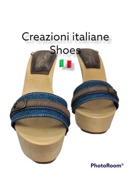 Zoccoli Tacco 14 con fascia in jeans