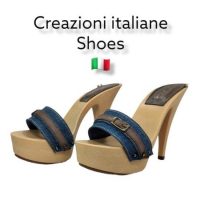 Zoccoli Tacco 14 con fascia in jeans