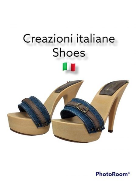 Zoccoli Tacco 14 con fascia in jeans