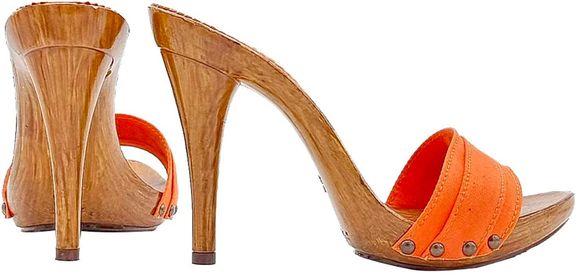 zoccoli arancione tacco 12 kiara shoes - immagine 8