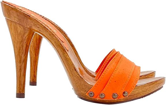 zoccoli arancione tacco 12 kiara shoes - immagine 6
