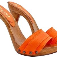 Zoccoli arancioni tacco 12