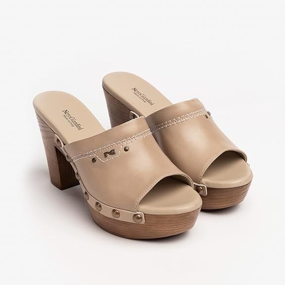 Zoccoli con fascia in pelle Nero Giardini - immagine 2