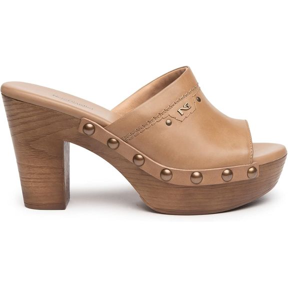 Zoccoli con fascia in pelle Nero Giardini